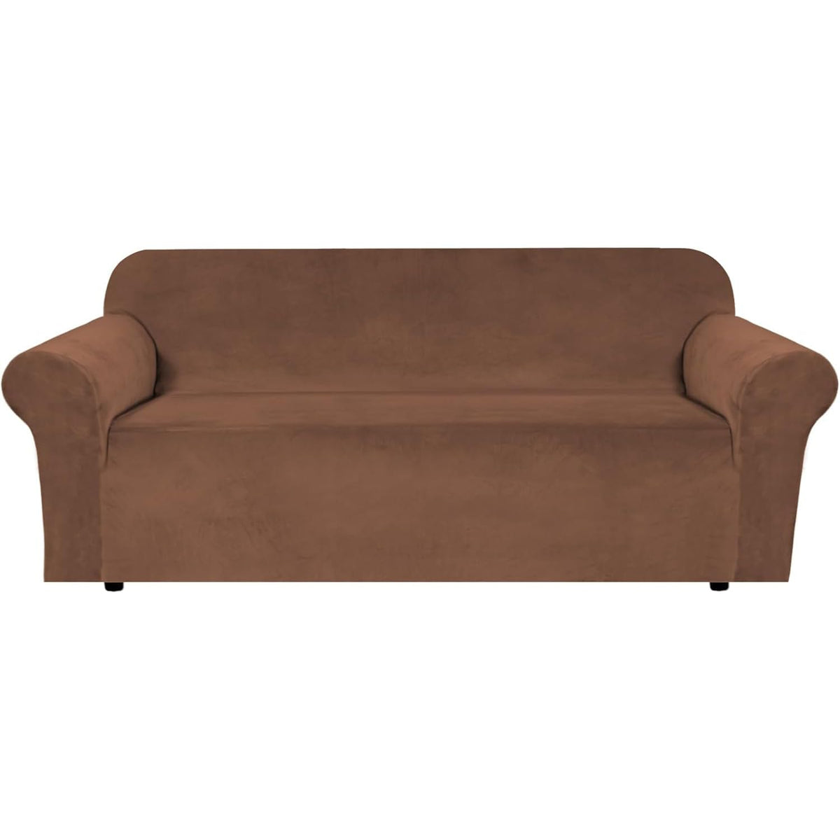 H.VERSAILTEX 1 Peice Stretch Velvet Sofa Covers for 3 Cushion Couch Covers Sofa Slipcovers Furniture Protector Soft, Crafted from Thick Comfy Rich Velour (Sofa 72"-90", Oatmeal)
