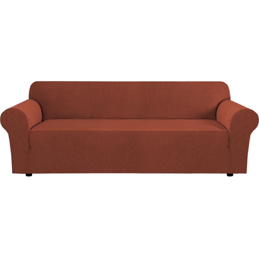 H.VERSAILTEX Stretch Sofa Covers for 3 Cushion Couch Covers Sofa Slipcovers for Living Room Feature Thick Checked Jacquard Fabric with Elastic Bottom, Sofa Large - Natural