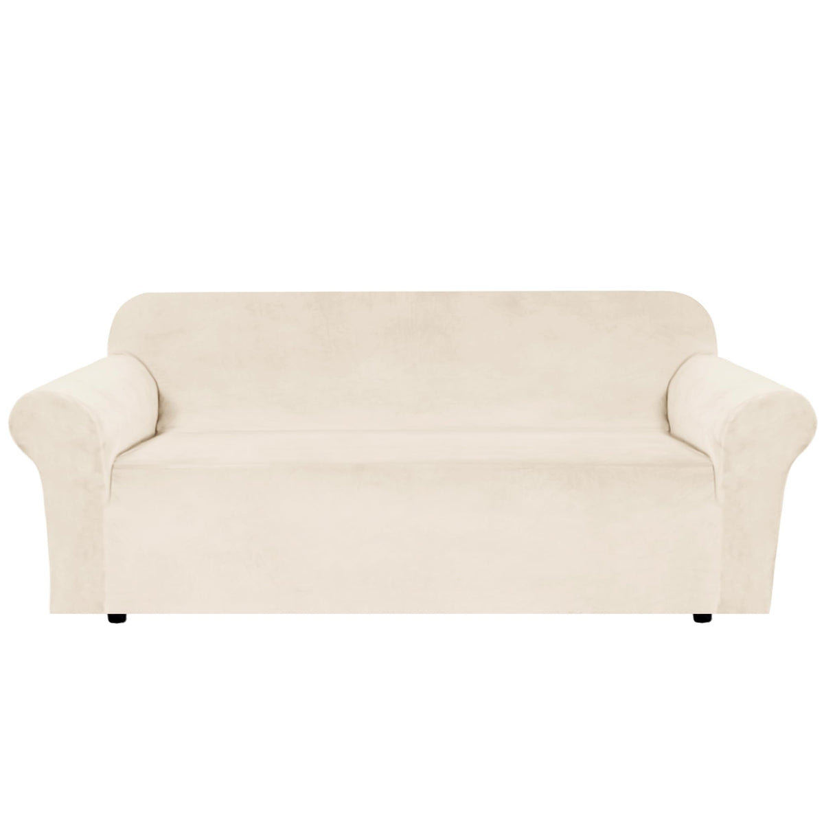 H.VERSAILTEX 1 Peice Stretch Velvet Sofa Covers for 3 Cushion Couch Covers Sofa Slipcovers Furniture Protector Soft, Crafted from Thick Comfy Rich Velour (Sofa 72"-90", Oatmeal)