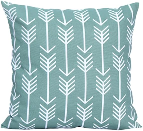 Accent Home Cotton Canvas Throw Cushion Cover Printed Both Side For Home Sofa Couch, Chair Back Seat,4pc pack 18x18" in Color TEAL