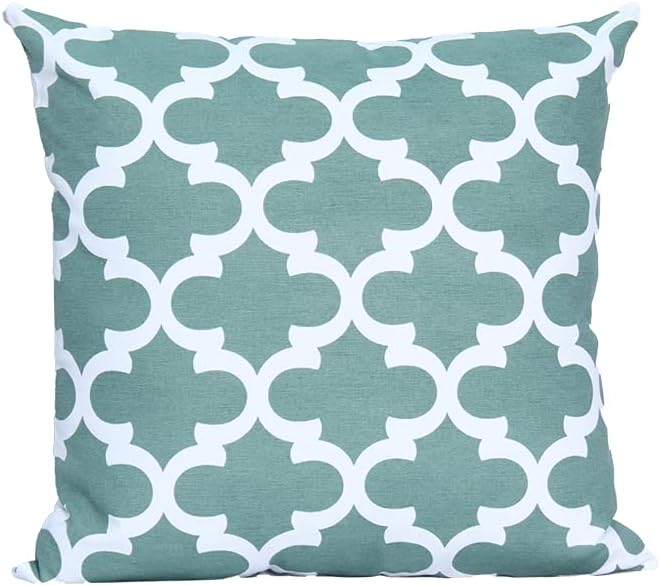 Accent Home Cotton Canvas Throw Cushion Cover Printed Both Side For Home Sofa Couch, Chair Back Seat,4pc pack 18x18" in Color TEAL