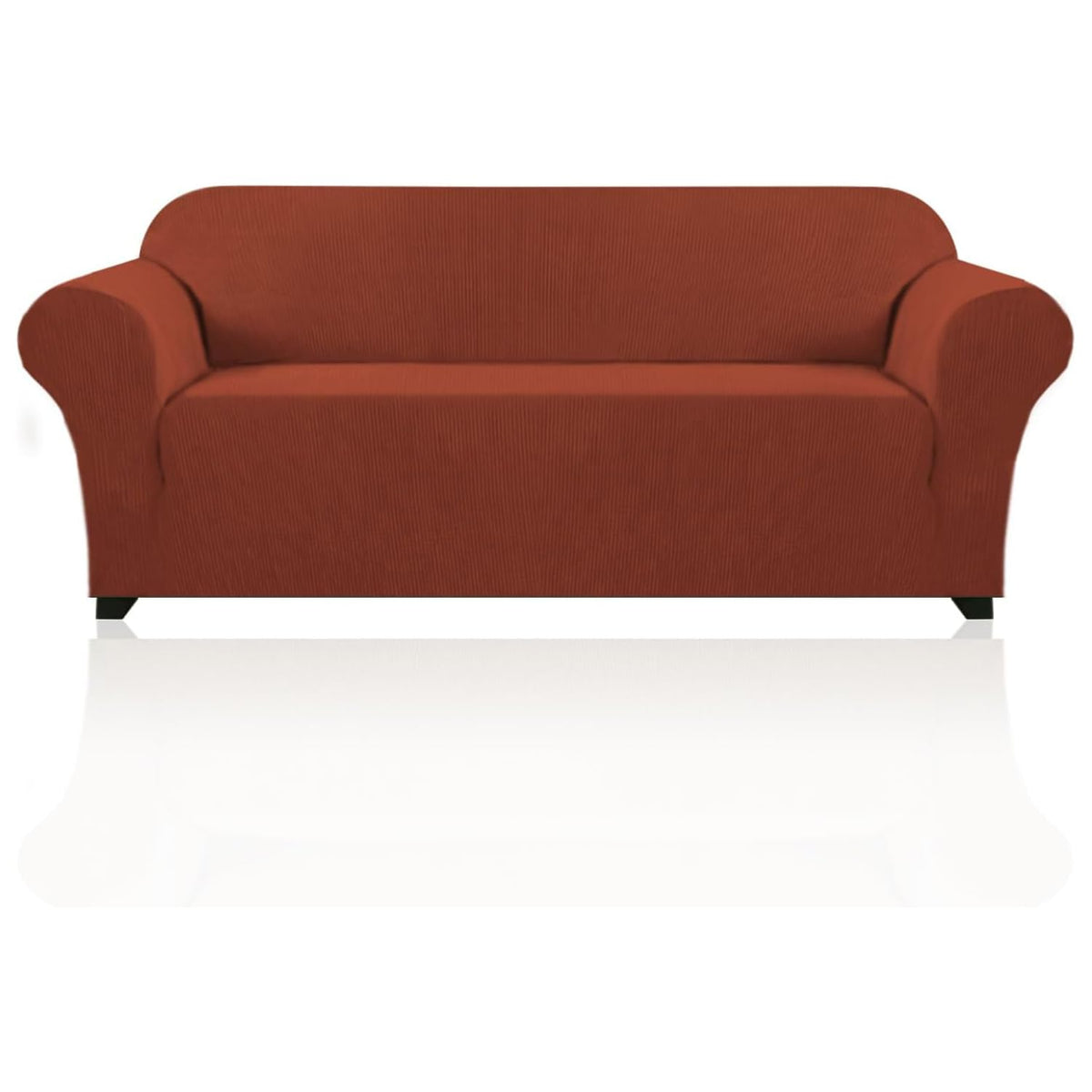 PrinceDeco Stretch Loveseat Sofa Cover Slipcover Couch Cover for 2 Cushion Sofa Washable Sofa Cover for Pets Friendly Furniture Protector Covers with Non Slip Bottom(Loveseat, Brown)