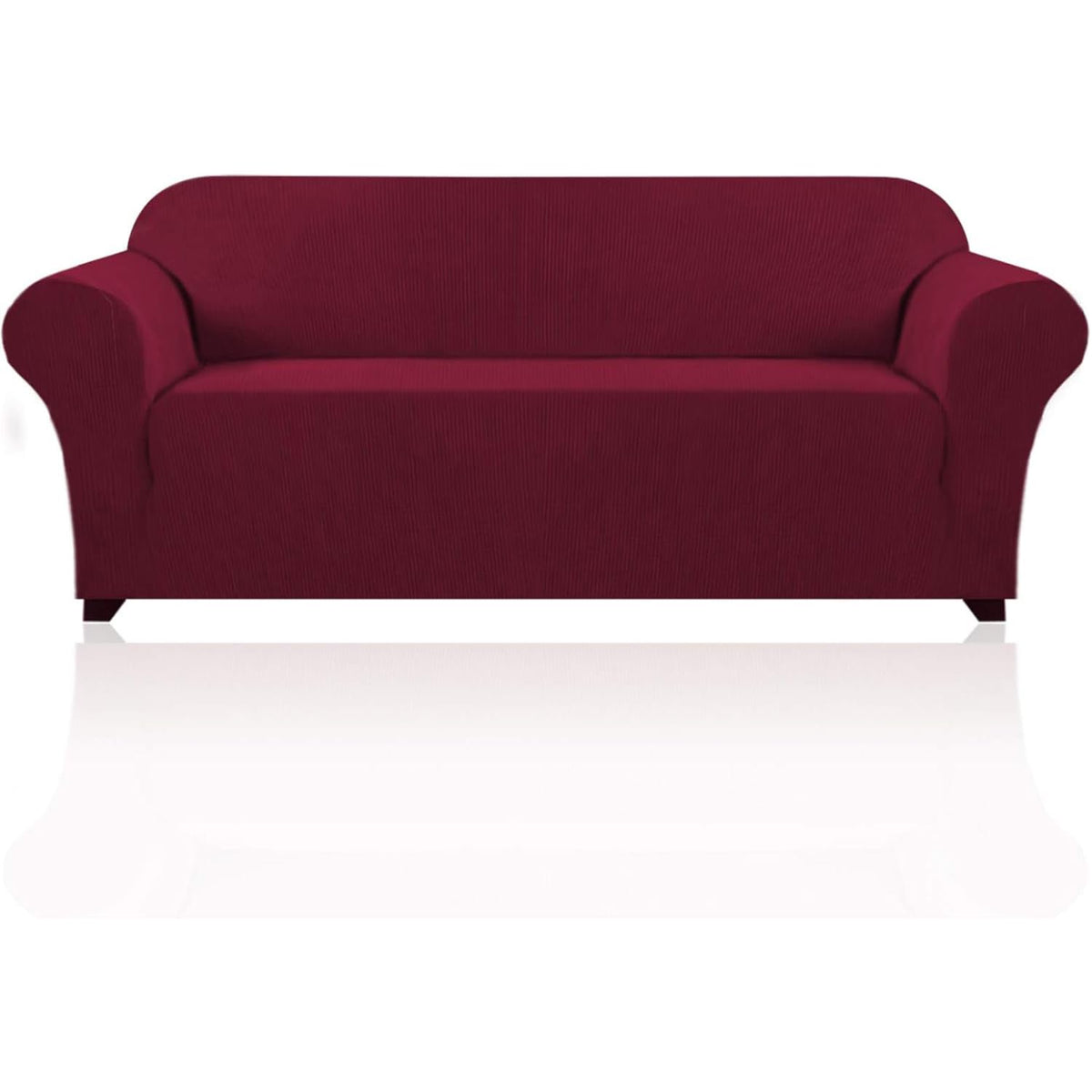 PrinceDeco Stretch Loveseat Sofa Cover Slipcover Couch Cover for 2 Cushion Sofa Washable Sofa Cover for Pets Friendly Furniture Protector Covers with Non Slip Bottom(Loveseat, Brown)