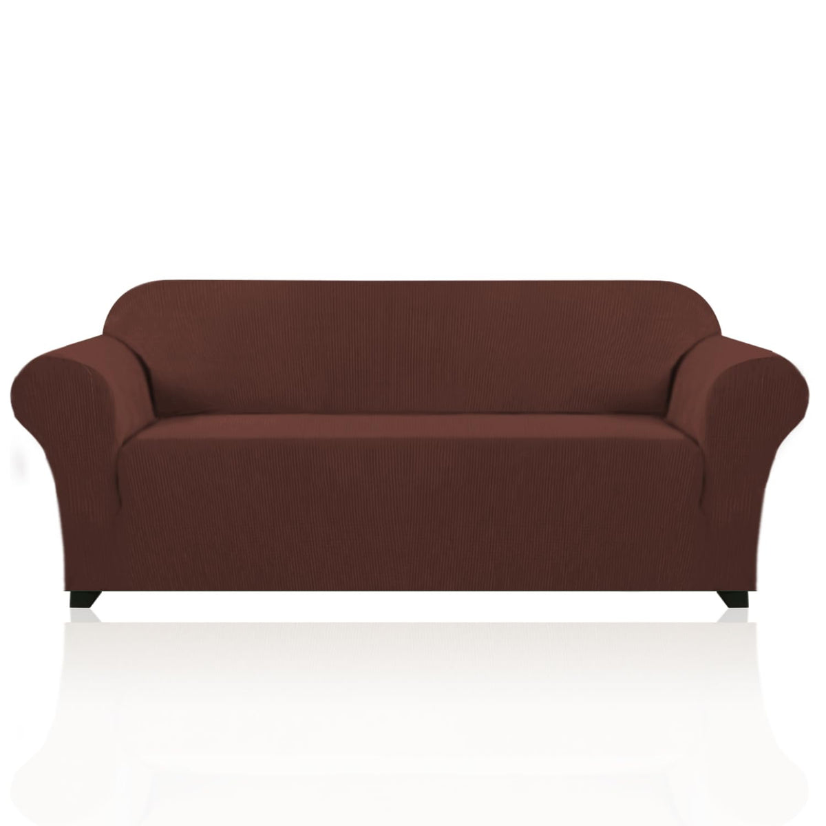 PrinceDeco Stretch Loveseat Sofa Cover Slipcover Couch Cover for 2 Cushion Sofa Washable Sofa Cover for Pets Friendly Furniture Protector Covers with Non Slip Bottom(Loveseat, Brown)