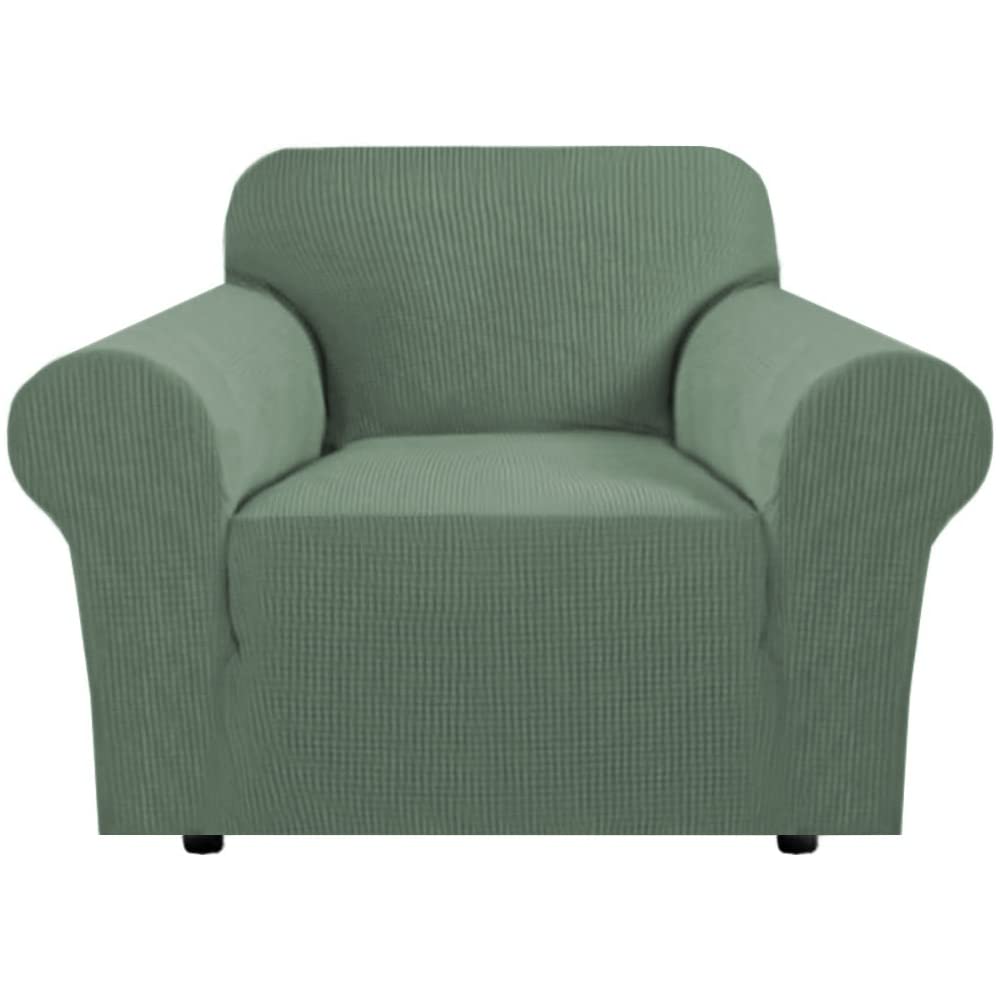 H.VERSAILTEX Stretch Sofa Covers for 3 Cushion Couch Covers Sofa Slipcovers for Living Room Feature Thick Checked Jacquard Fabric with Elastic Bottom, Sofa Large - Natural