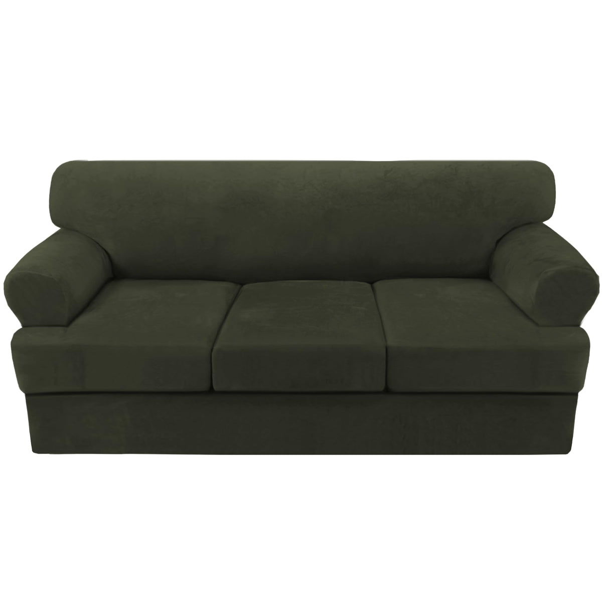 H.VERSAILTEX Sofa Cover 4 Piece T Cushion Sofa Slipcovers Couch Cover Furniture Protector Stretch T Cushion Sofa Covers for 3 Cushion Couch with 3 Individual T Cushion Covers, Ivory
