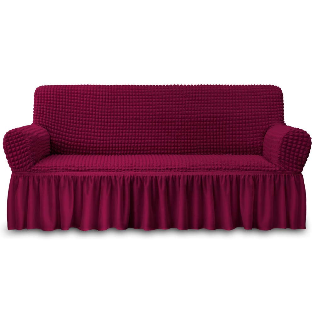 NICEEC Sofa Covers Beige Couch Cover Stretch Sofa Slipcovers with Skirt