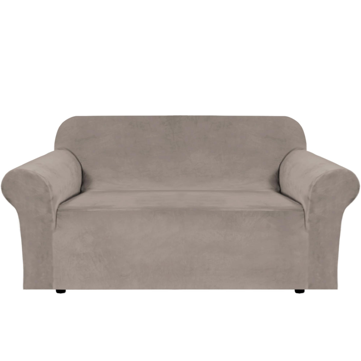 H.VERSAILTEX 1 Peice Stretch Velvet Sofa Covers for 3 Cushion Couch Covers Sofa Slipcovers Furniture Protector Soft, Crafted from Thick Comfy Rich Velour (Sofa 72"-90", Oatmeal)