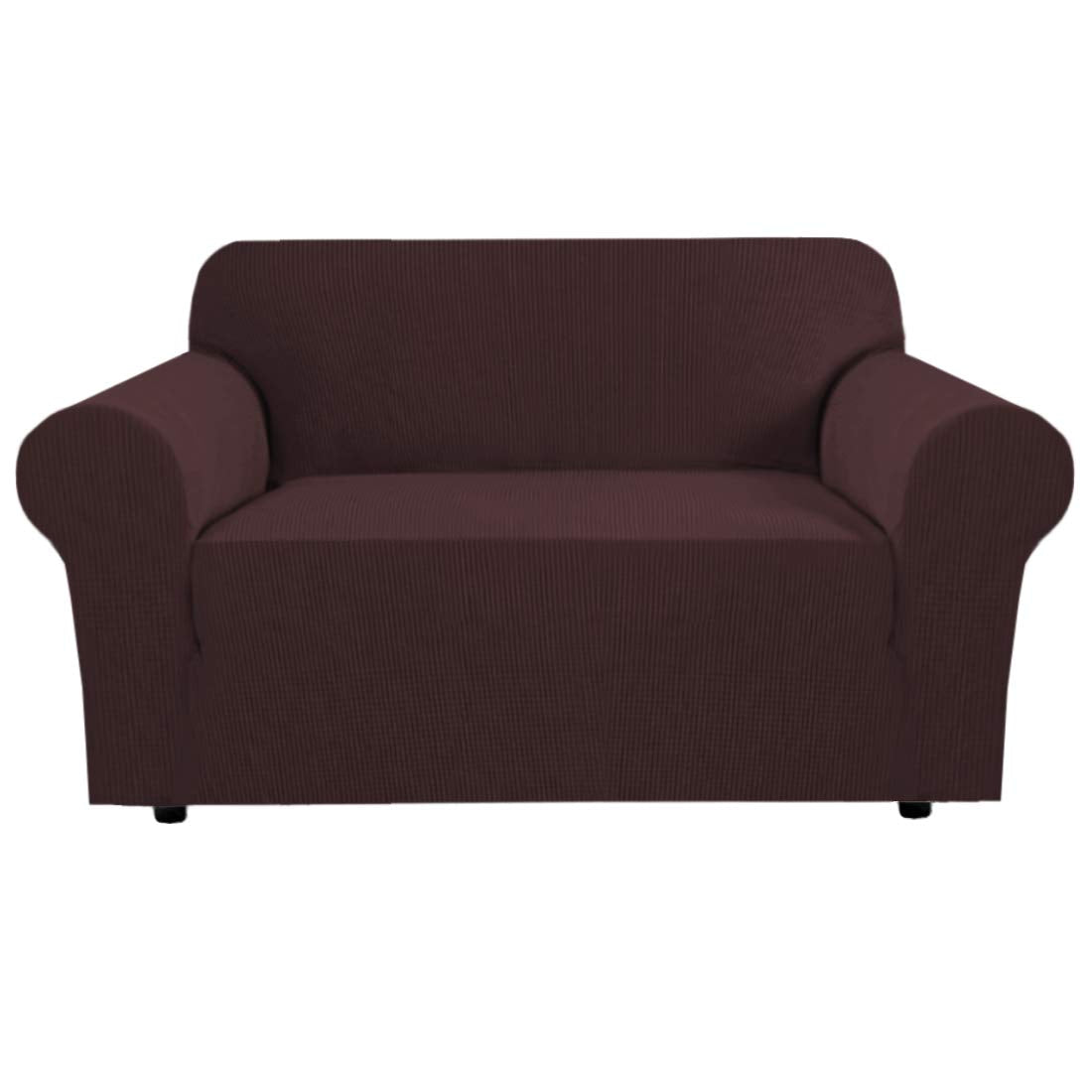 H.VERSAILTEX Stretch Sofa Covers for 3 Cushion Couch Covers Sofa Slipcovers for Living Room Feature Thick Checked Jacquard Fabric with Elastic Bottom, Sofa Large - Natural