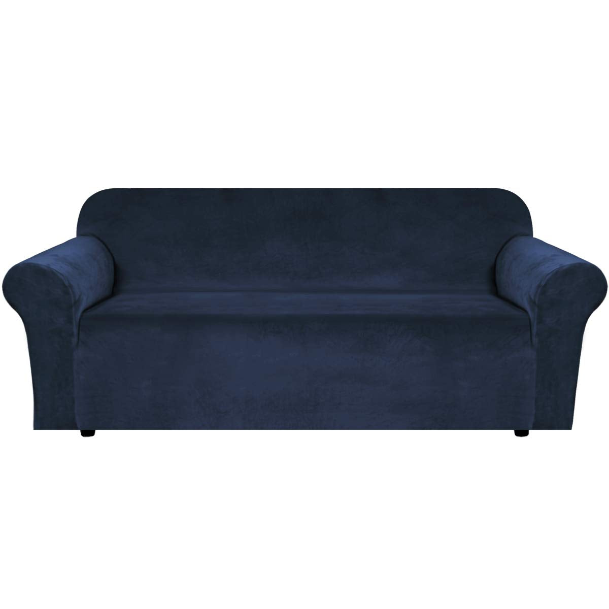 H.VERSAILTEX 1 Peice Stretch Velvet Sofa Covers for 3 Cushion Couch Covers Sofa Slipcovers Furniture Protector Soft, Crafted from Thick Comfy Rich Velour (Sofa 72"-90", Oatmeal)