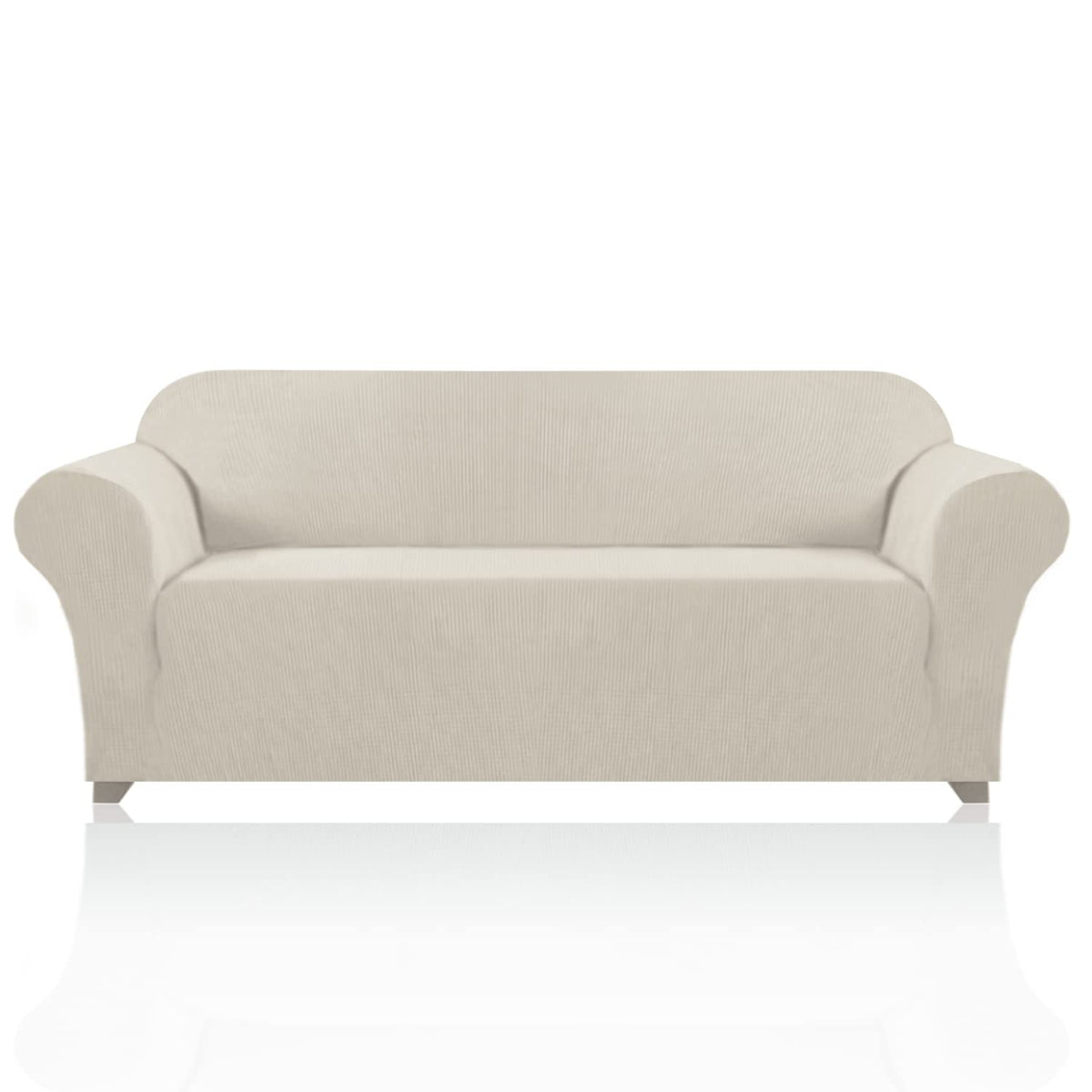 PrinceDeco Stretch Loveseat Sofa Cover Slipcover Couch Cover for 2 Cushion Sofa Washable Sofa Cover for Pets Friendly Furniture Protector Covers with Non Slip Bottom(Loveseat, Brown)