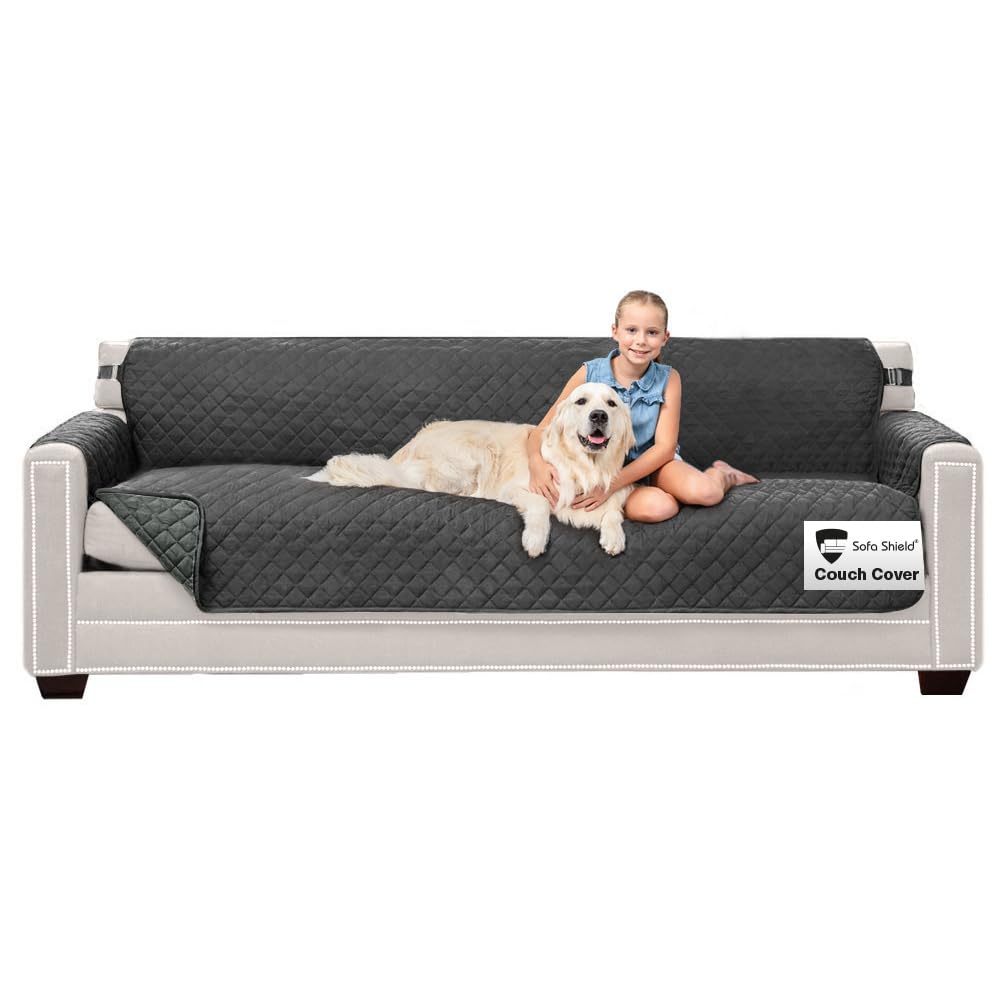 Sofa Shield® Couch Sofa Slip Cover for Dogs with Strap, Navy Sand
