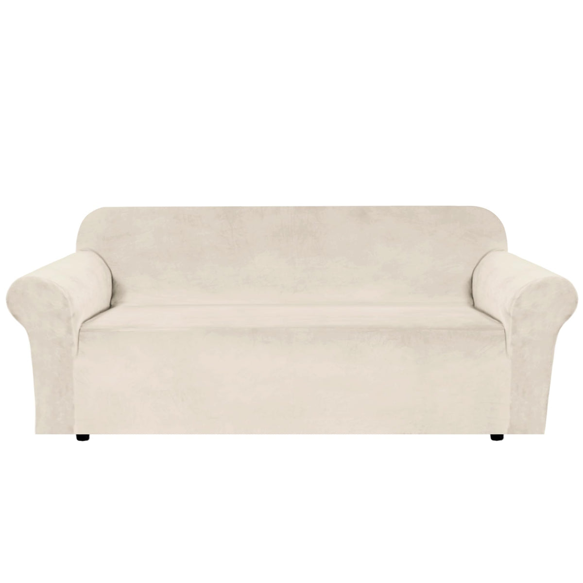 H.VERSAILTEX 1 Peice Stretch Velvet Sofa Covers for 3 Cushion Couch Covers Sofa Slipcovers Furniture Protector Soft, Crafted from Thick Comfy Rich Velour (Sofa 72"-90", Oatmeal)