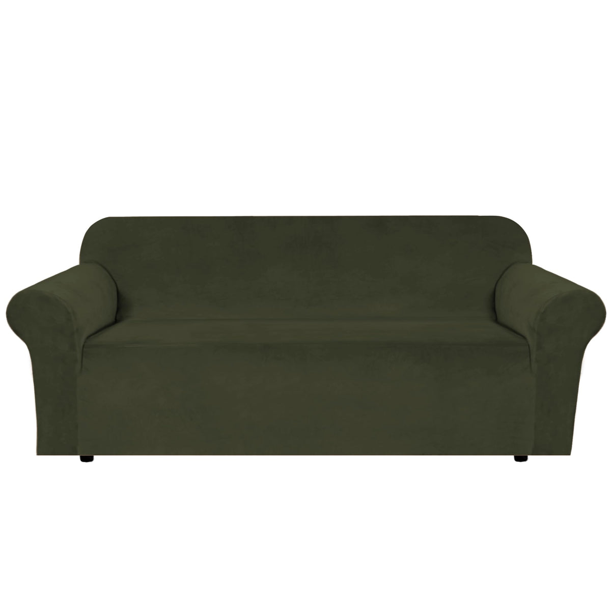 H.VERSAILTEX 1 Peice Stretch Velvet Sofa Covers for 3 Cushion Couch Covers Sofa Slipcovers Furniture Protector Soft, Crafted from Thick Comfy Rich Velour (Sofa 72"-90", Oatmeal)