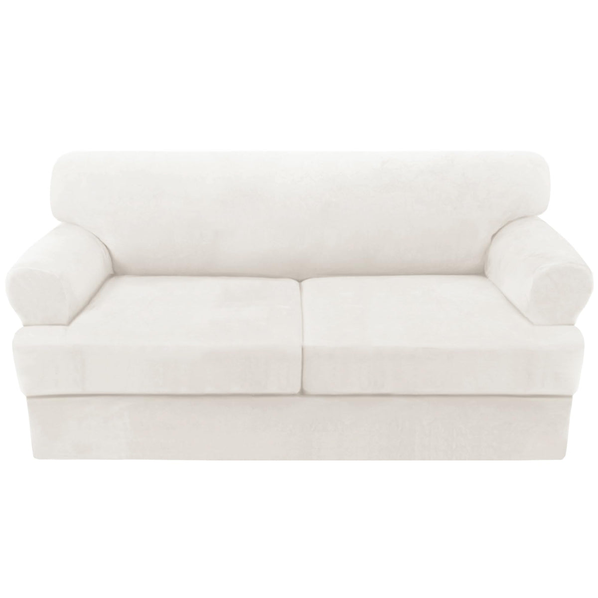 H.VERSAILTEX Sofa Cover 4 Piece T Cushion Sofa Slipcovers Couch Cover Furniture Protector Stretch T Cushion Sofa Covers for 3 Cushion Couch with 3 Individual T Cushion Covers, Ivory
