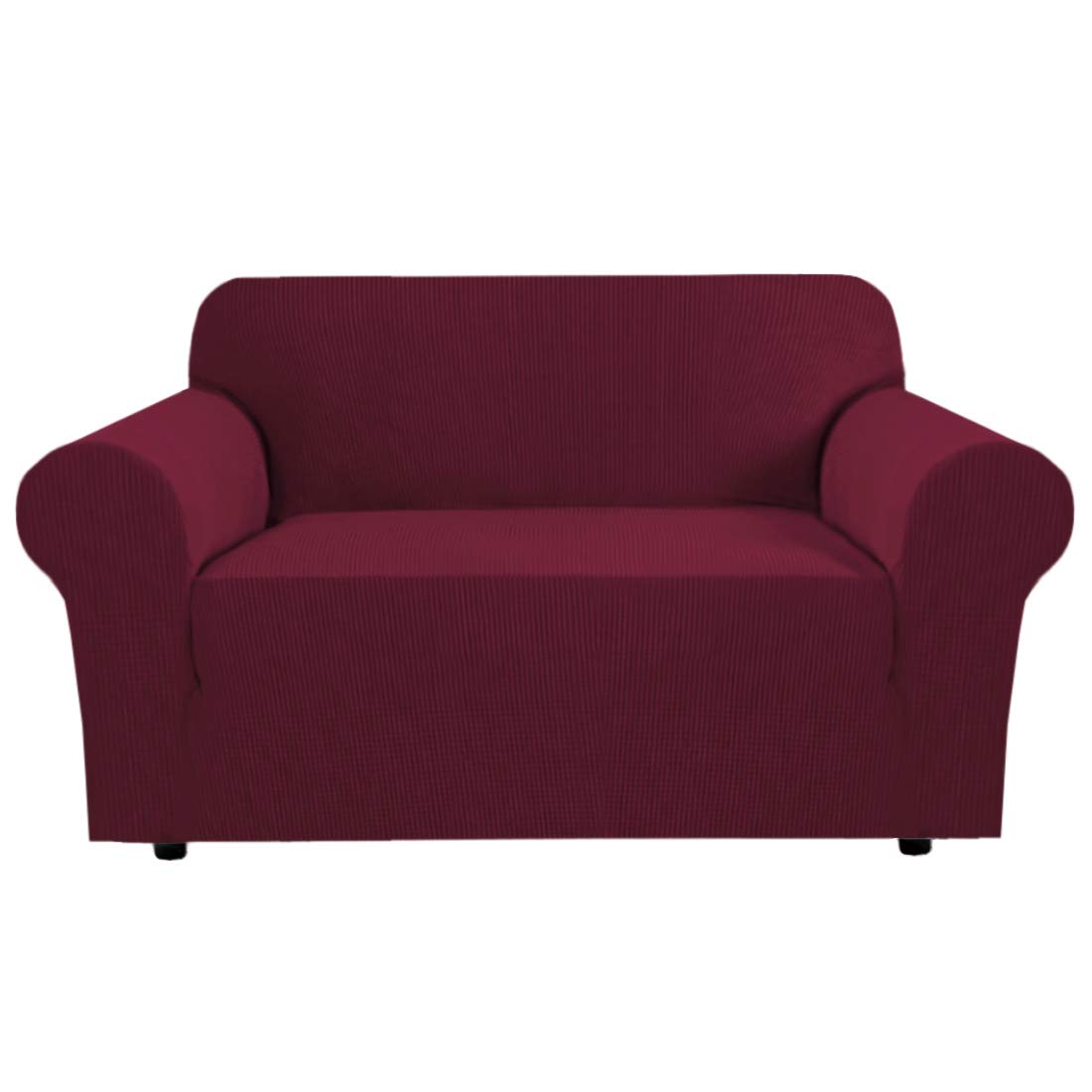 H.VERSAILTEX Stretch Sofa Covers for 3 Cushion Couch Covers Sofa Slipcovers for Living Room Feature Thick Checked Jacquard Fabric with Elastic Bottom, Sofa Large - Natural