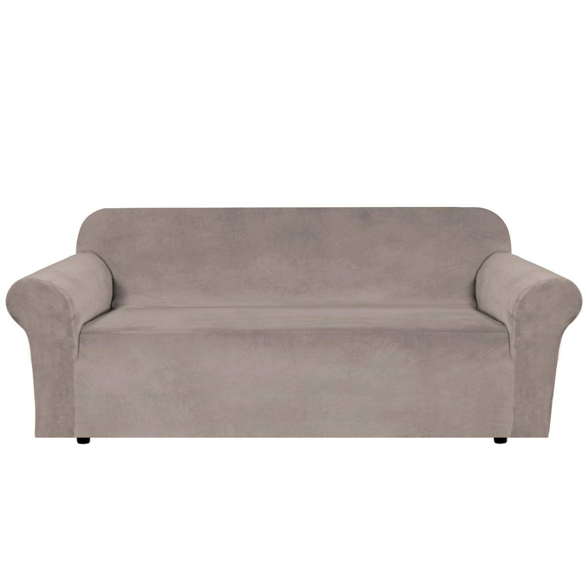 H.VERSAILTEX 1 Peice Stretch Velvet Sofa Covers for 3 Cushion Couch Covers Sofa Slipcovers Furniture Protector Soft, Crafted from Thick Comfy Rich Velour (Sofa 72"-90", Oatmeal)