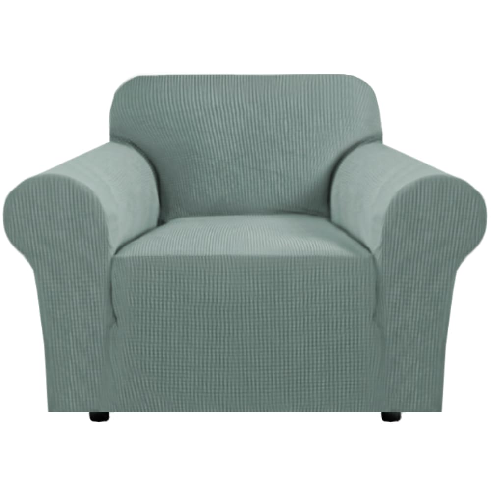 H.VERSAILTEX Stretch Sofa Covers for 3 Cushion Couch Covers Sofa Slipcovers for Living Room Feature Thick Checked Jacquard Fabric with Elastic Bottom, Sofa Large - Natural