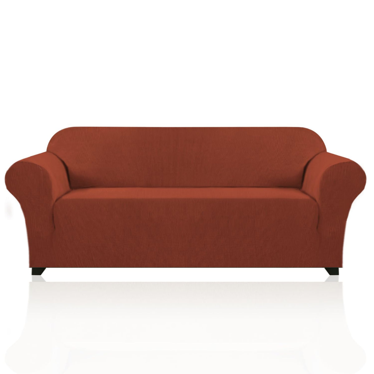 PrinceDeco Stretch Loveseat Sofa Cover Slipcover Couch Cover for 2 Cushion Sofa Washable Sofa Cover for Pets Friendly Furniture Protector Covers with Non Slip Bottom(Loveseat, Brown)