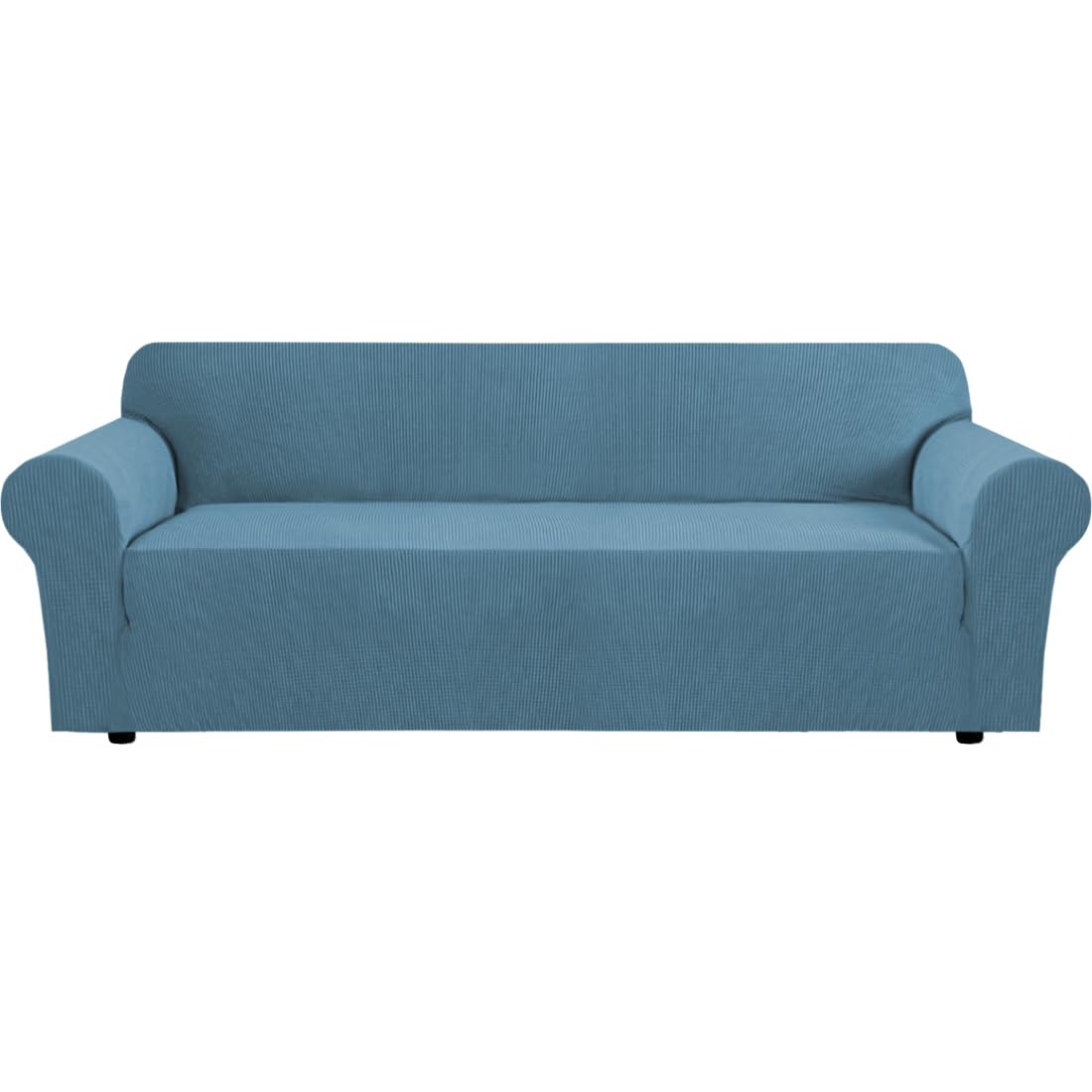 H.VERSAILTEX Stretch Sofa Covers for 3 Cushion Couch Covers Sofa Slipcovers for Living Room Feature Thick Checked Jacquard Fabric with Elastic Bottom, Sofa Large - Natural