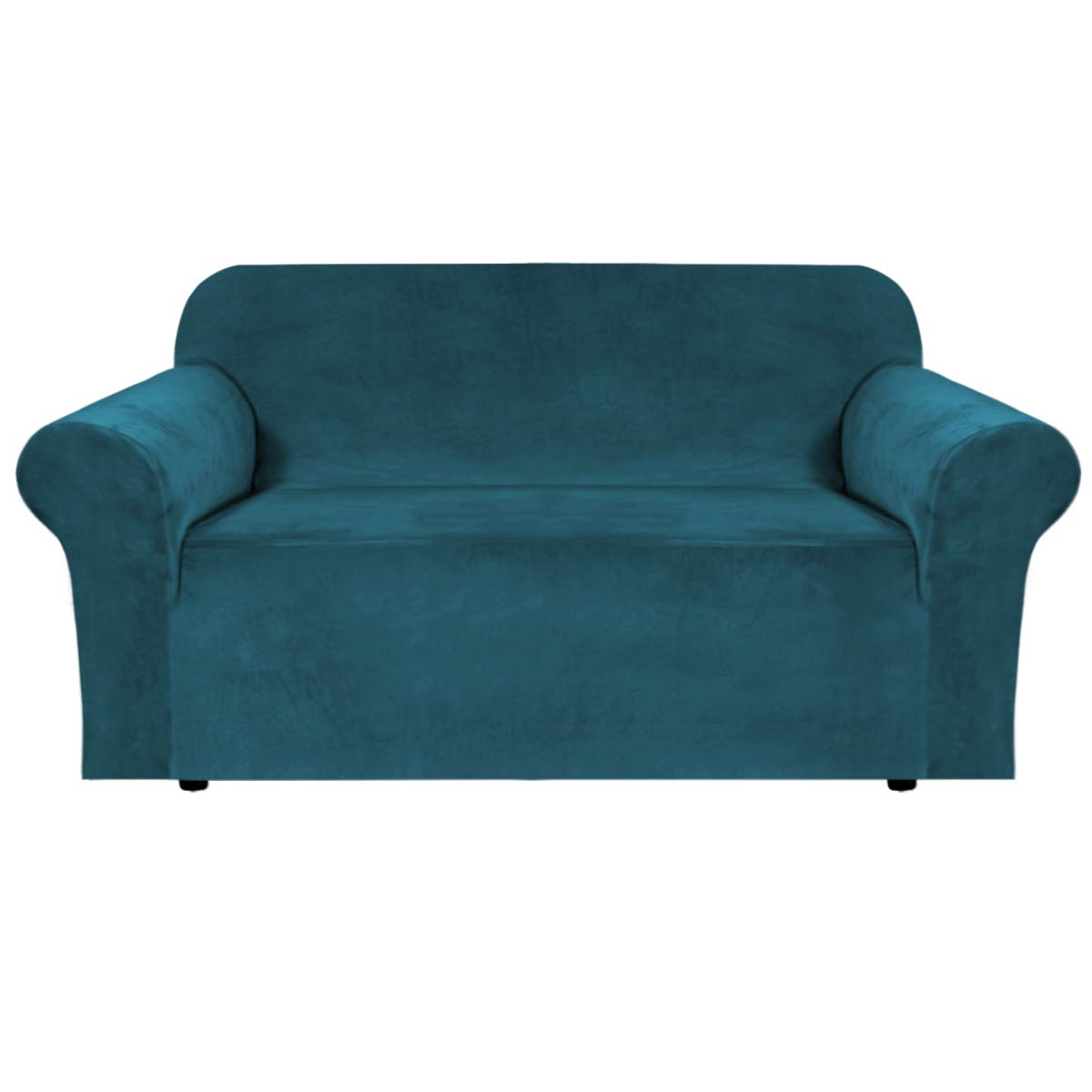 H.VERSAILTEX 1 Peice Stretch Velvet Sofa Covers for 3 Cushion Couch Covers Sofa Slipcovers Furniture Protector Soft, Crafted from Thick Comfy Rich Velour (Sofa 72"-90", Oatmeal)