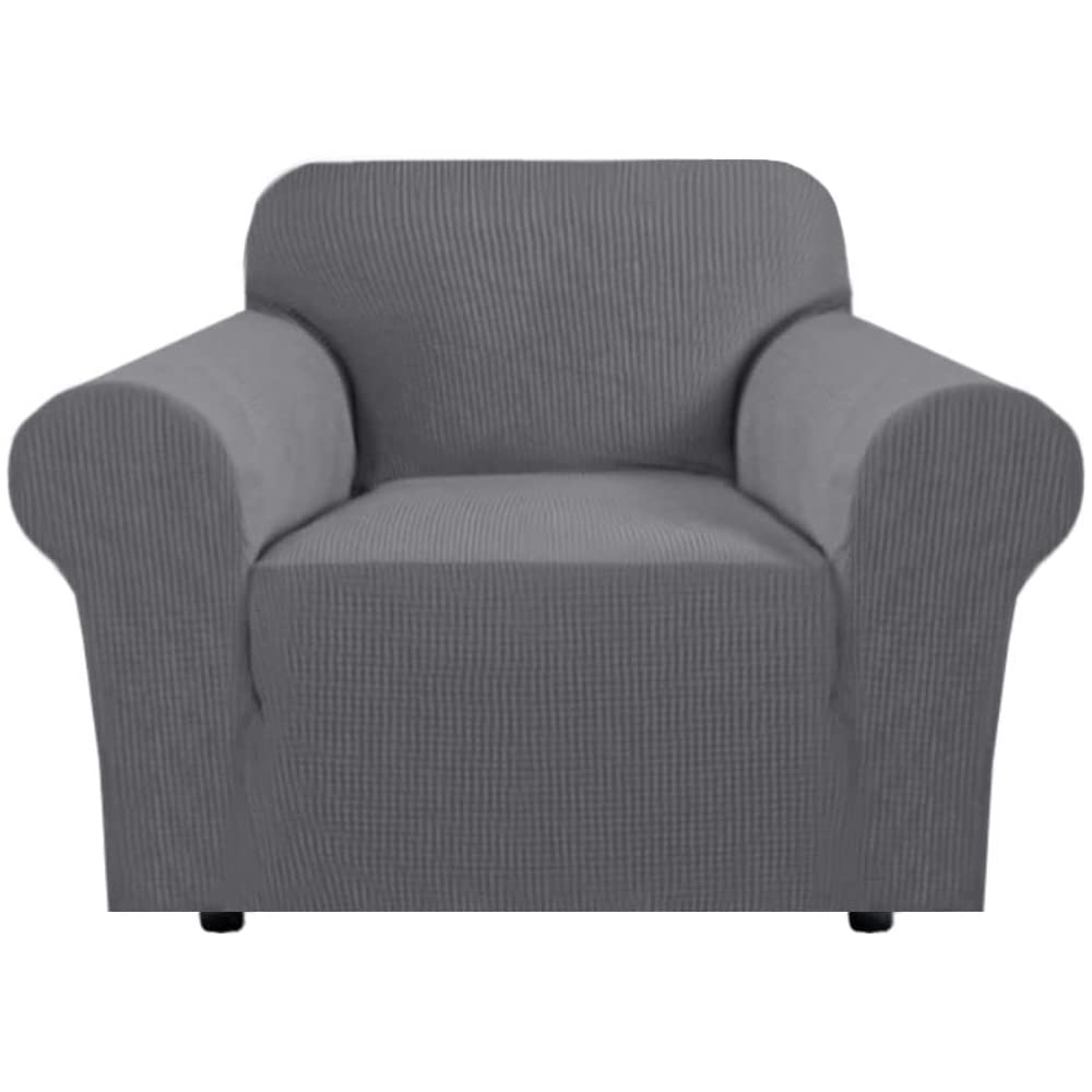 H.VERSAILTEX Stretch Sofa Covers for 3 Cushion Couch Covers Sofa Slipcovers for Living Room Feature Thick Checked Jacquard Fabric with Elastic Bottom, Sofa Large - Natural