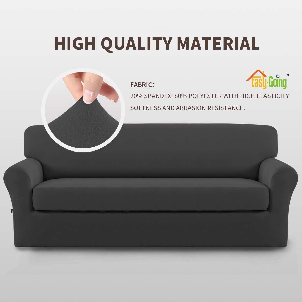 Easy-Going 2 Pieces Stretch Couch Sofa Slipcover Washable