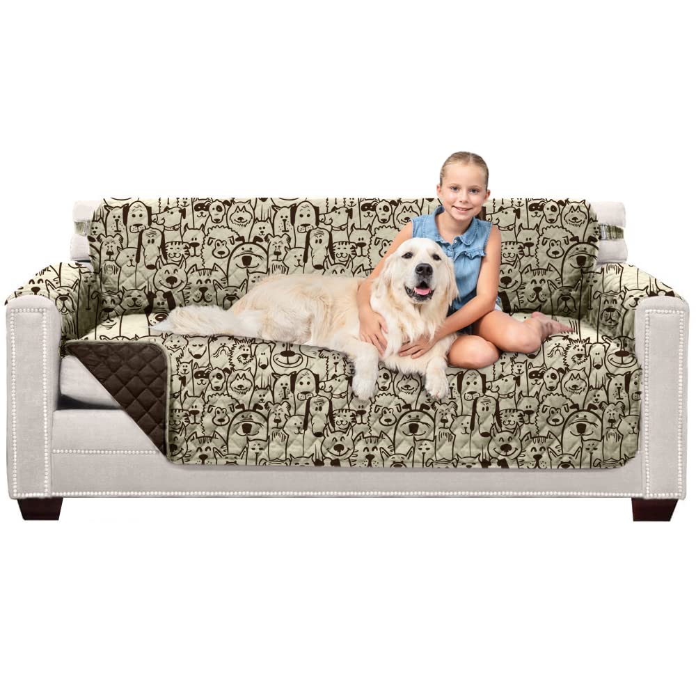Sofa Shield® Couch Sofa Slip Cover for Dogs with Strap, Navy Sand