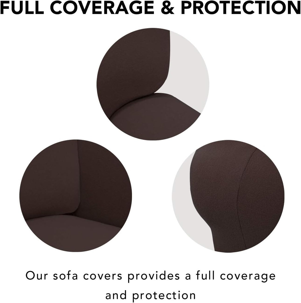 PureFit Stretch Couch Covers for Sofa Large Sofa Slipcovers Chocolate