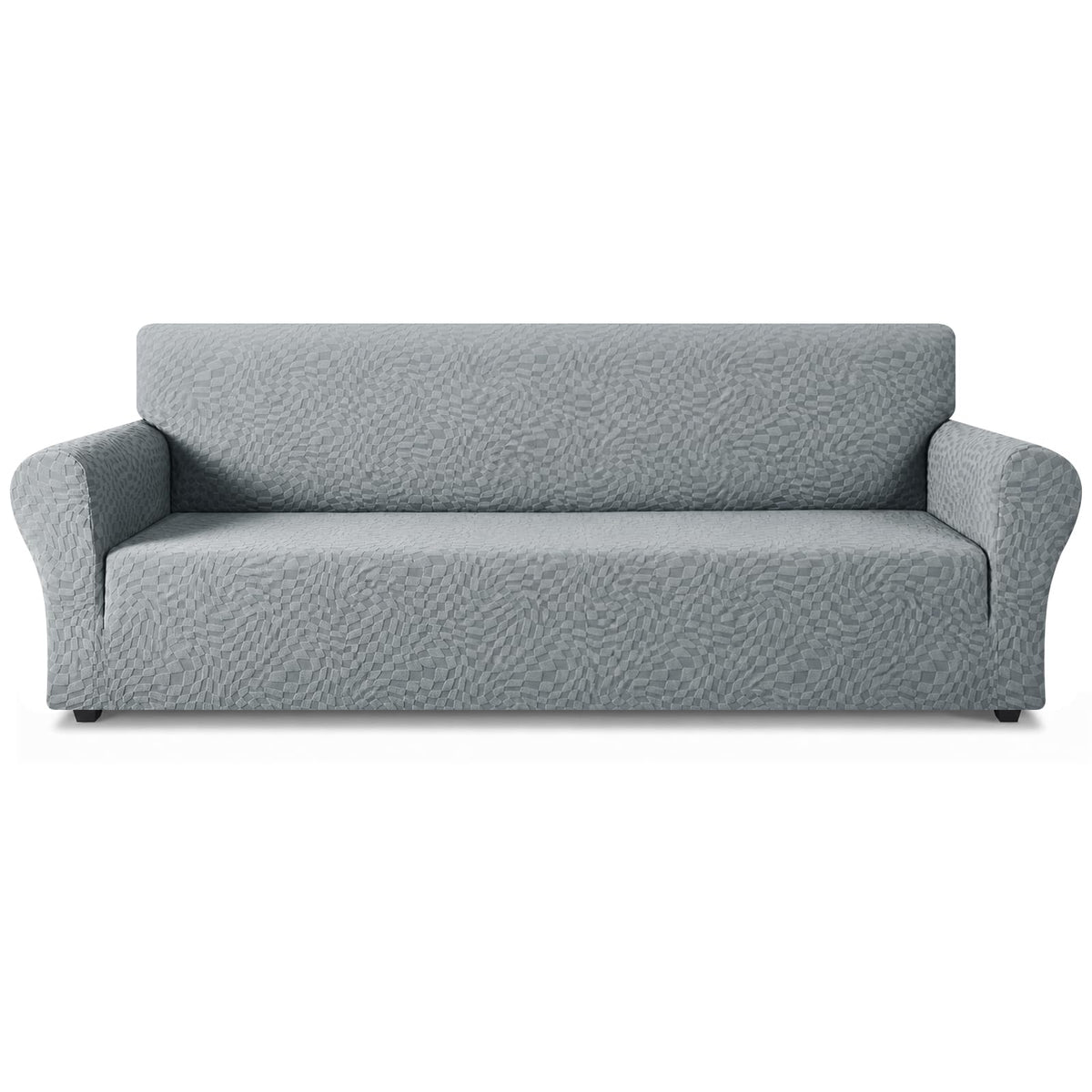 ZNSAYOTX 1 Piece Jacquard Couch Covers for 3 Cushion Couch Living Room High Stretch Sofa Cover Pets Dogs Friendly Anti Slip Thickened Slipcovers Furniture Protector (Sofa, Light Grey)