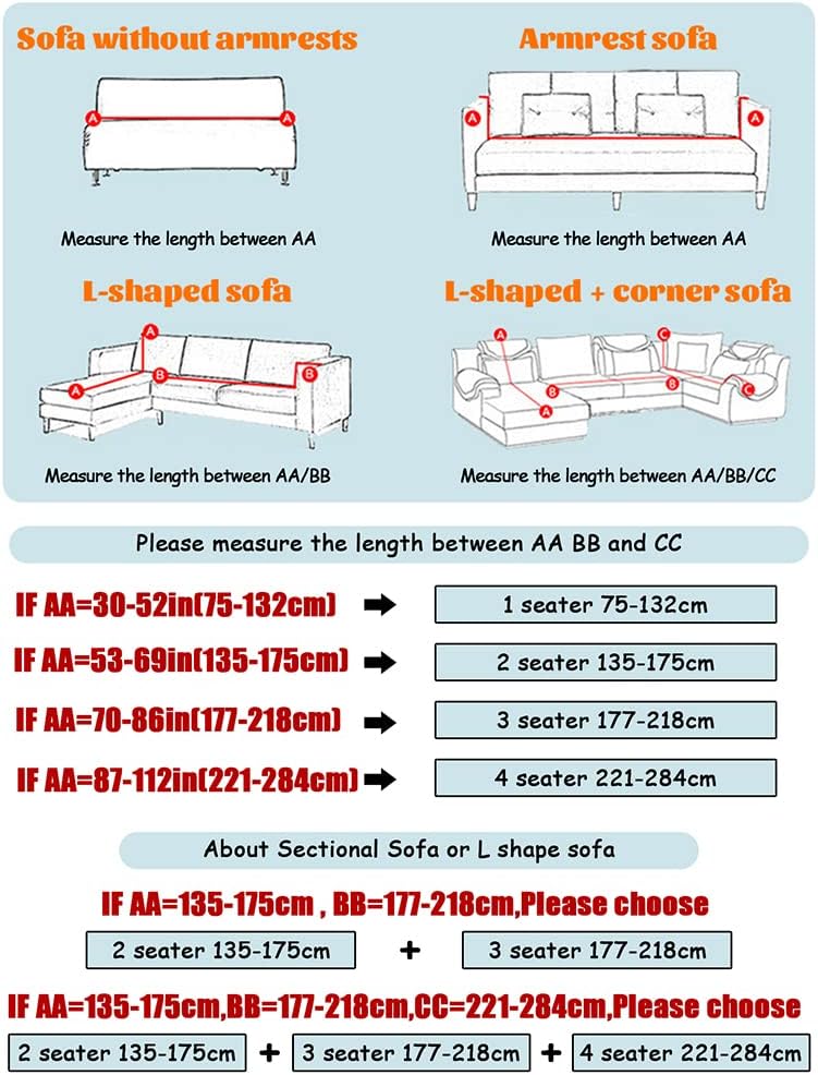 Shukii Stretch Couch Covers Printed Sofa Covers Slipcovers Loveseat for 2 Cushion Couches Furniture Protector with 1 Pillowcases