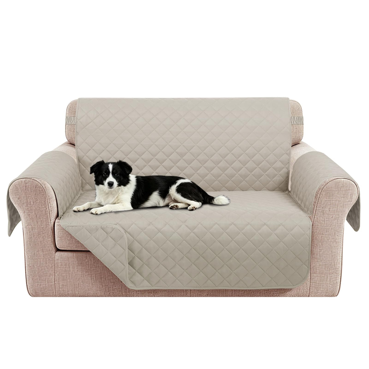 Reversible Sofa Cover for 3 Cushion, Chocolate/Beige