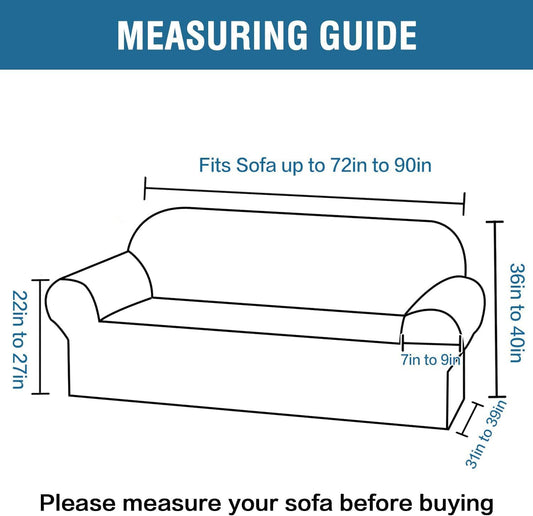 H.VERSAILTEX 1 Peice Stretch Velvet Sofa Covers for 3 Cushion Couch Covers Sofa Slipcovers Furniture Protector Soft, Crafted from Thick Comfy Rich Velour (Sofa 72"-90", Oatmeal)