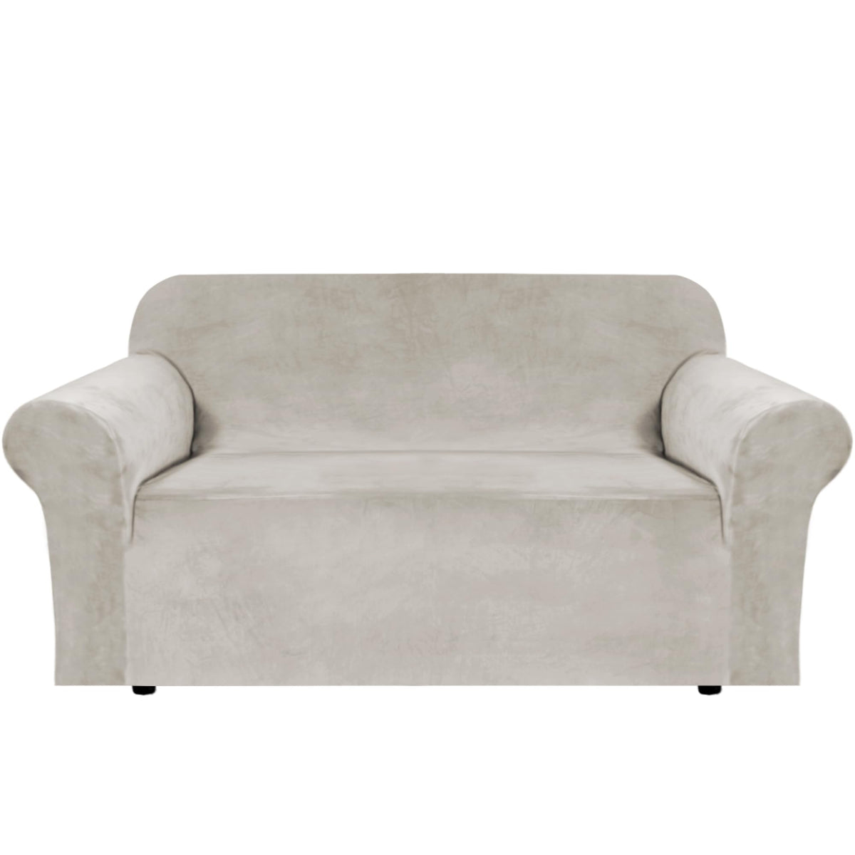 H.VERSAILTEX 1 Peice Stretch Velvet Sofa Covers for 3 Cushion Couch Covers Sofa Slipcovers Furniture Protector Soft, Crafted from Thick Comfy Rich Velour (Sofa 72"-90", Oatmeal)