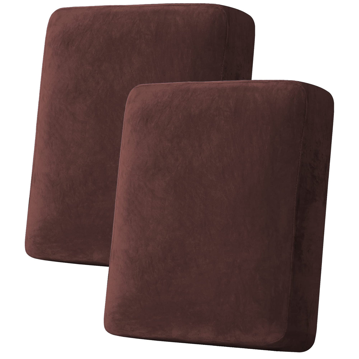 H.VERSAILTEX Velvet Stretch Couch Cushion Cover Plush Cushion Slipcover for Chair Loveseat Sofa Cushion Furniture Protector Seat Cushion Sofa Cover (3 Piece Sofa Cushion Covers, Ivory)
