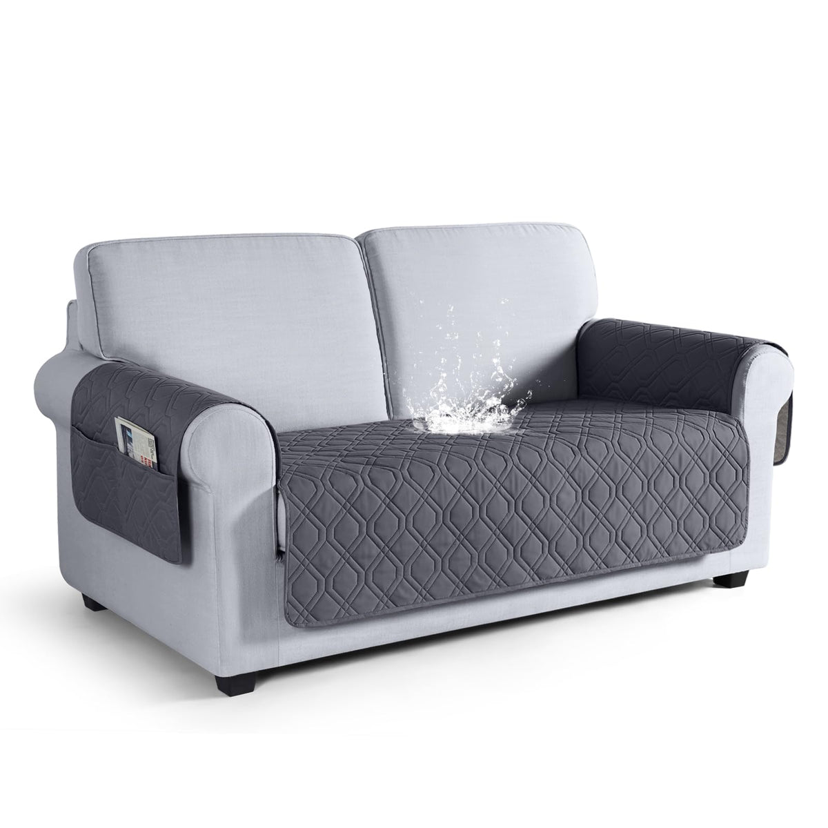 VANSOFY Waterproof Couch Cover for Pets, Dark Gray, 67.3"