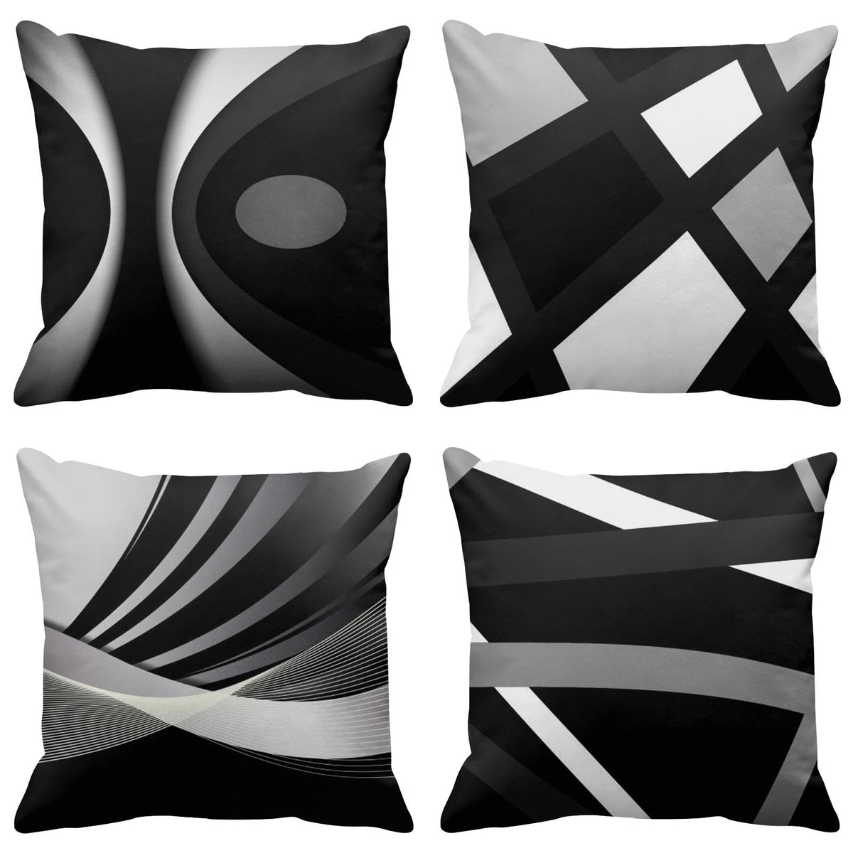 Emvency Throw Pillow Covers Set of 4, 18 x 18 Inch, Bold Stripes