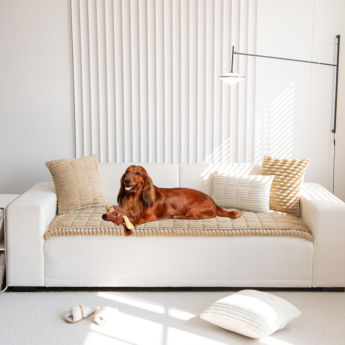 Mitid Sofa Cover Fuzzy Couch Covers for Pet, Couch Covers for Dogs Cats