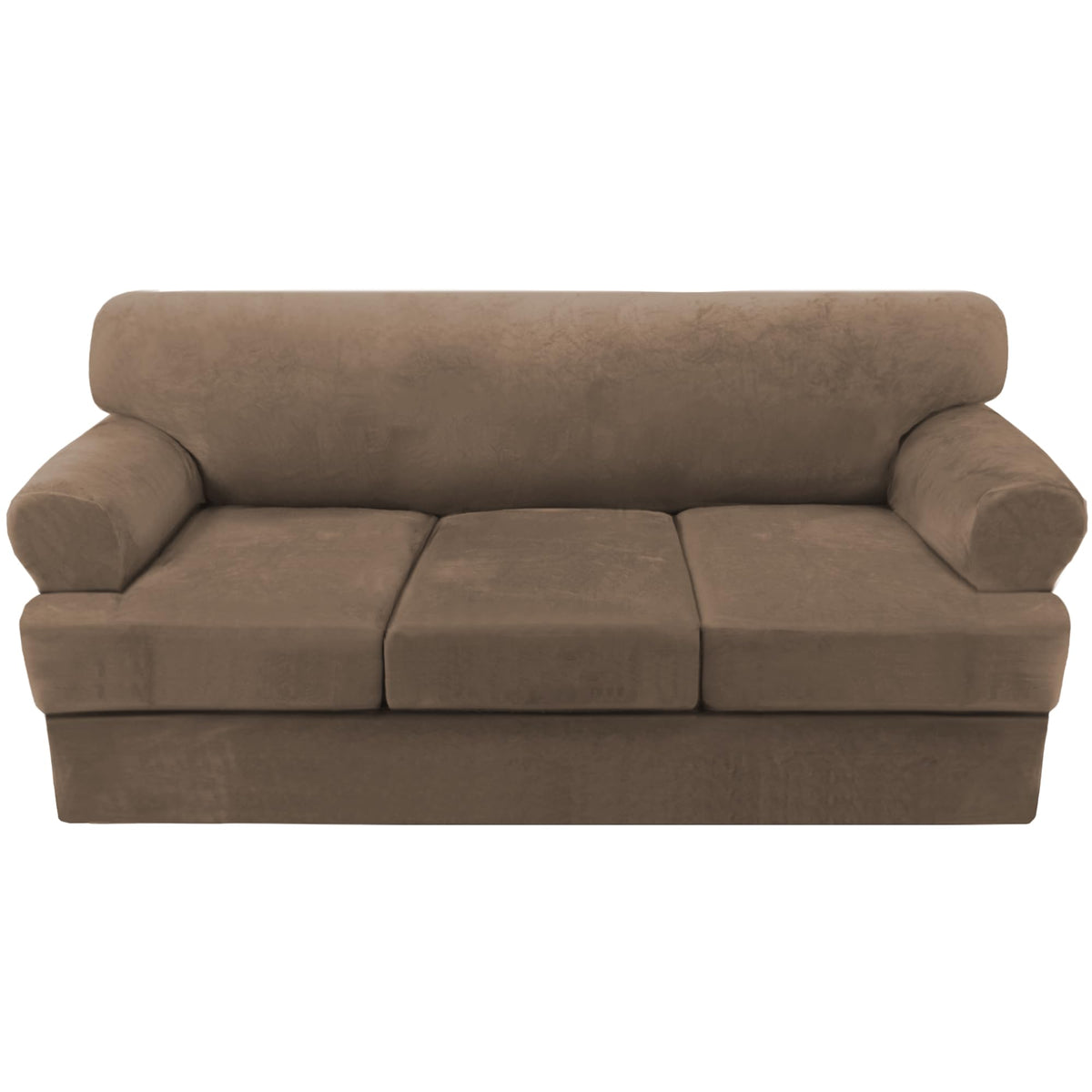 H.VERSAILTEX Sofa Cover 4 Piece T Cushion Sofa Slipcovers Couch Cover Furniture Protector Stretch T Cushion Sofa Covers for 3 Cushion Couch with 3 Individual T Cushion Covers, Ivory