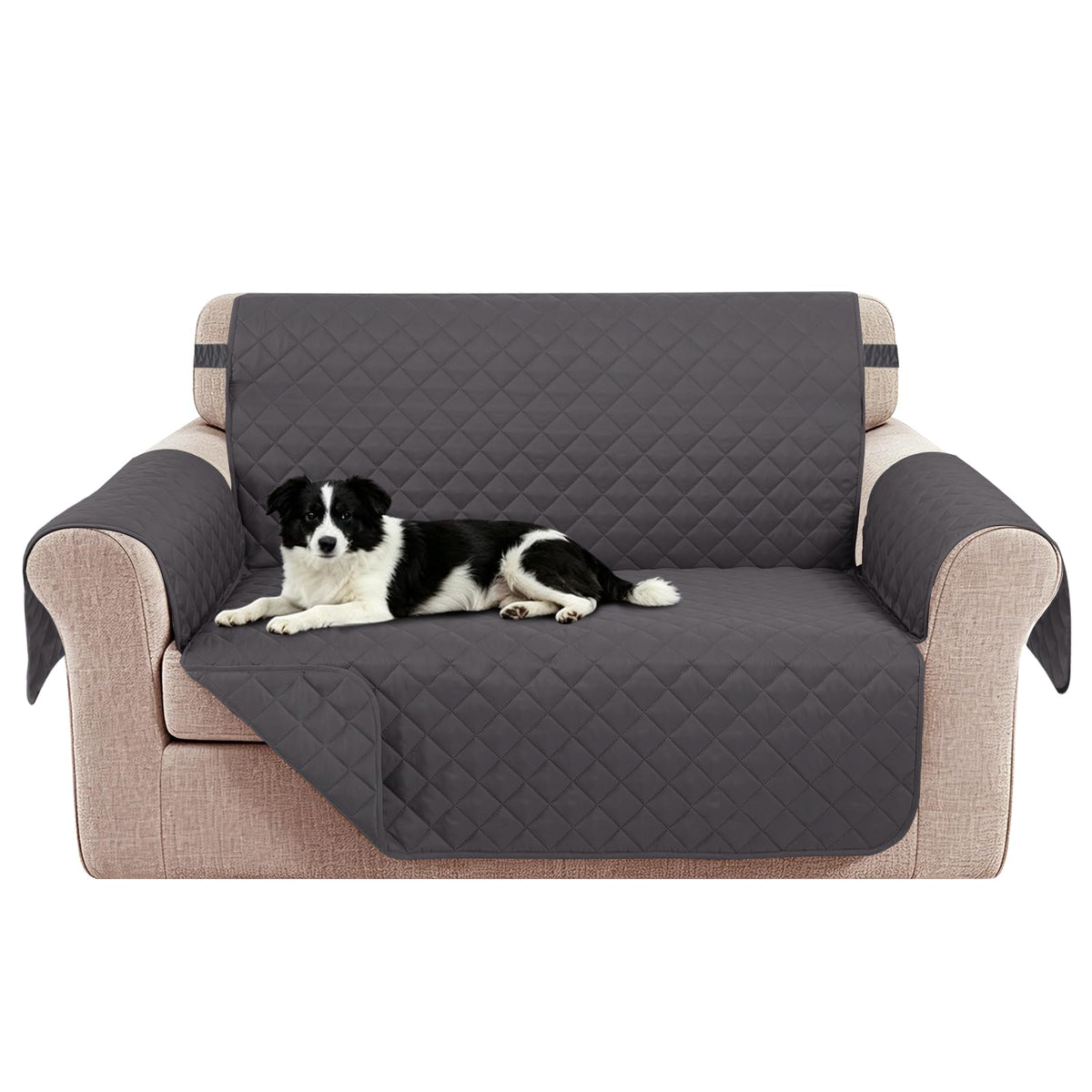 Reversible Sofa Cover for 3 Cushion, Chocolate/Beige