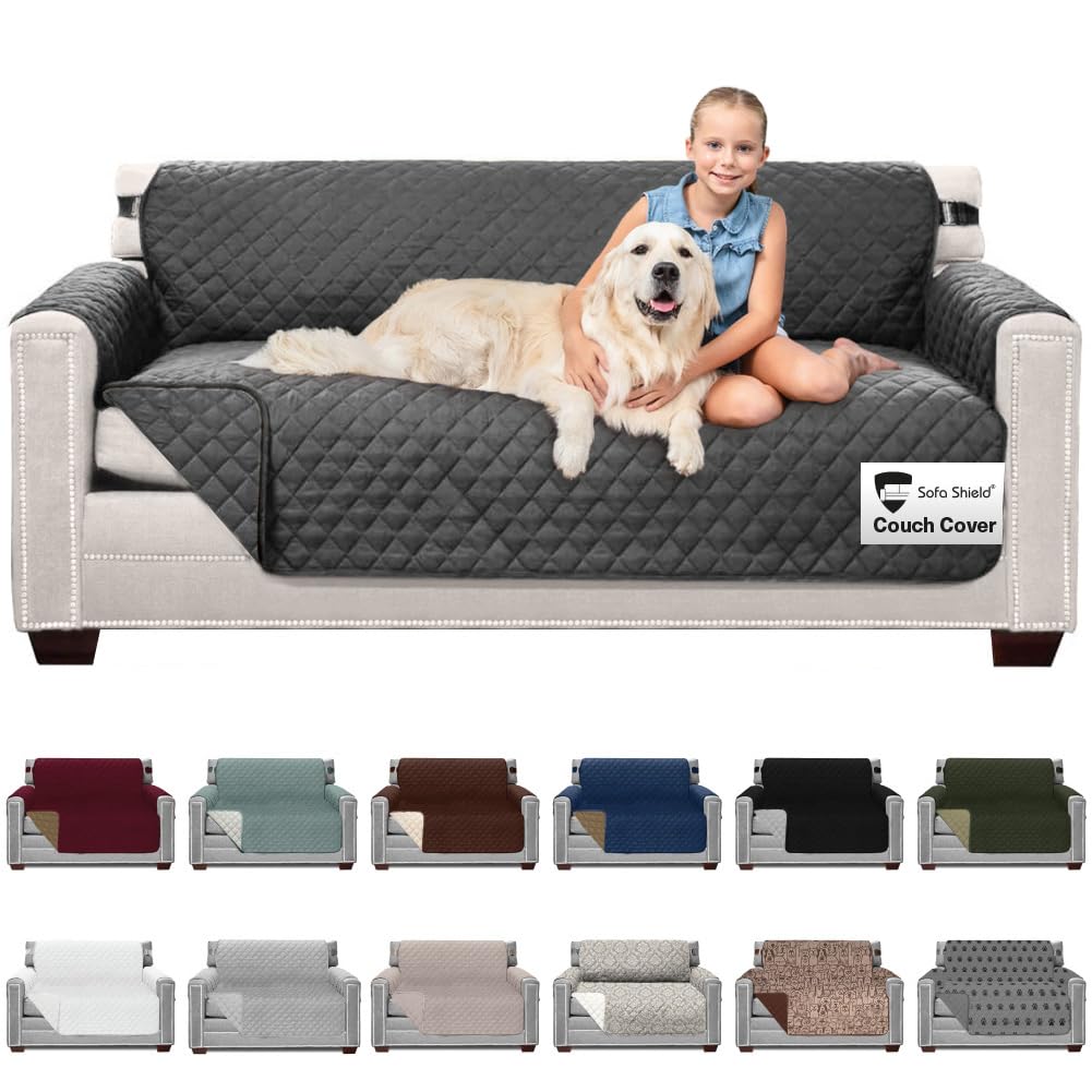 Sofa Shield® Couch Sofa Slip Cover for Dogs with Strap, Navy Sand