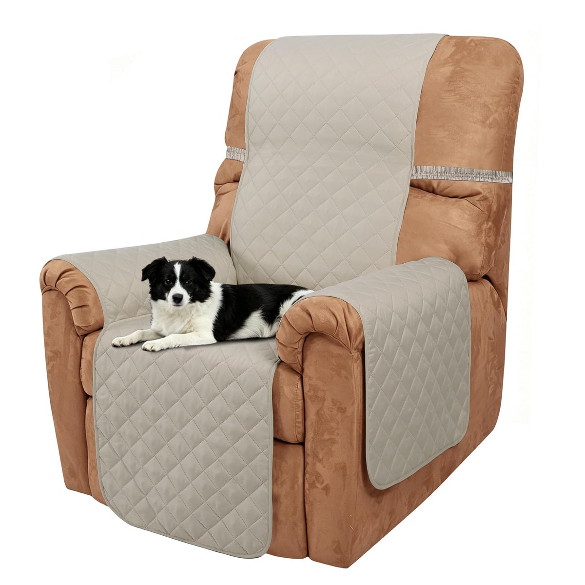 Reversible Sofa Cover for 3 Cushion, Chocolate/Beige