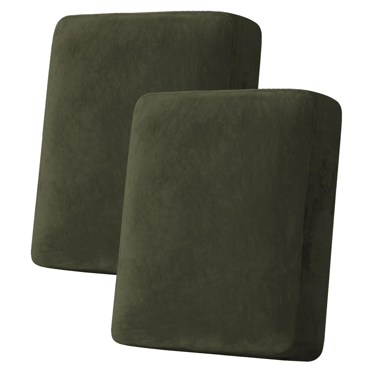 H.VERSAILTEX Velvet Stretch Couch Cushion Cover Plush Cushion Slipcover for Chair Loveseat Sofa Cushion Furniture Protector Seat Cushion Sofa Cover (3 Piece Sofa Cushion Covers, Ivory)
