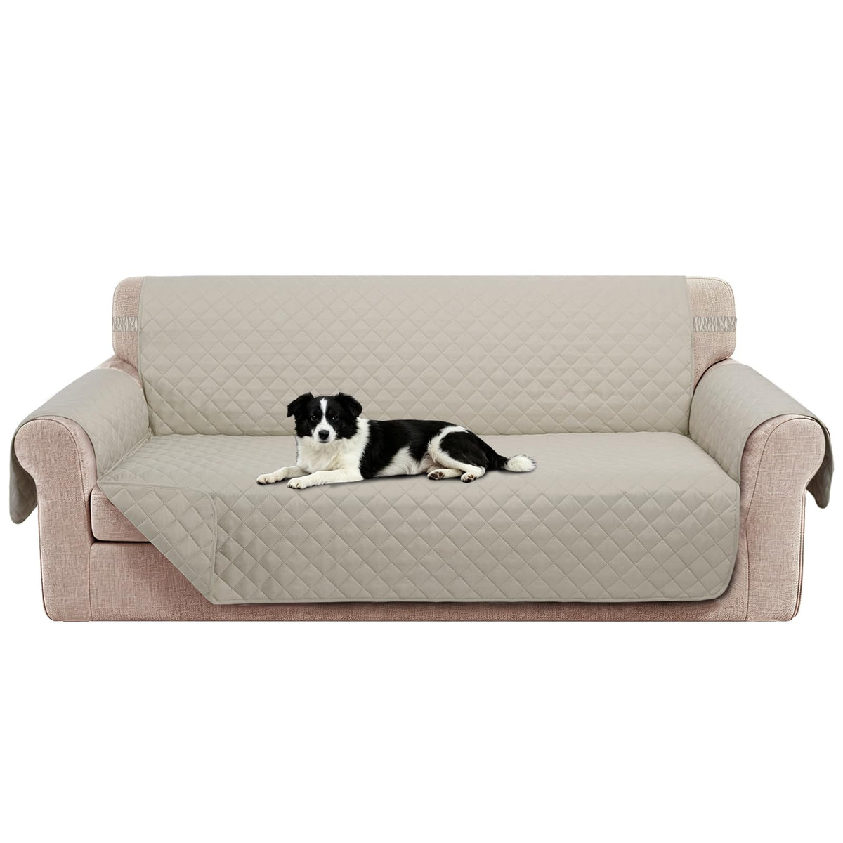Reversible Sofa Cover for 3 Cushion, Chocolate/Beige