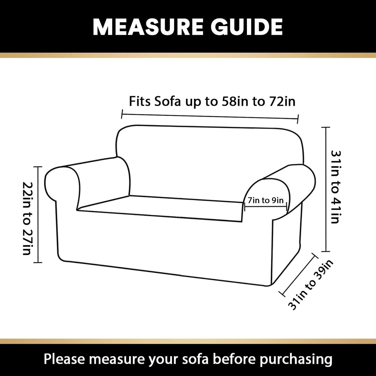 PrinceDeco Stretch Loveseat Sofa Cover Slipcover Couch Cover for 2 Cushion Sofa Washable Sofa Cover for Pets Friendly Furniture Protector Covers with Non Slip Bottom(Loveseat, Brown)