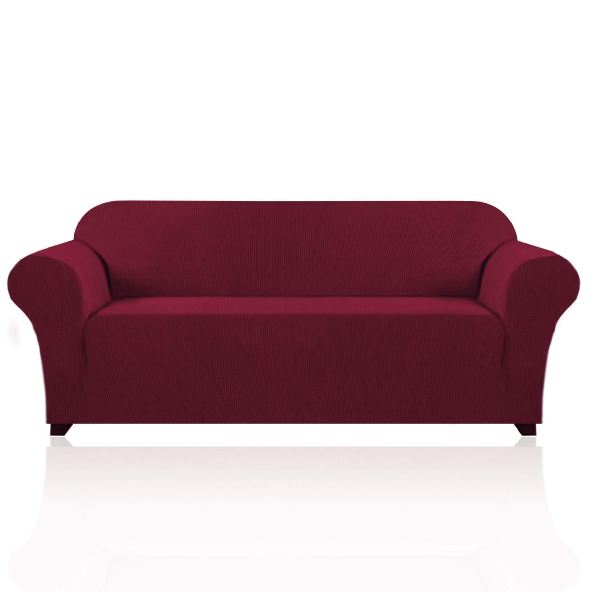 PrinceDeco Stretch Loveseat Sofa Cover Slipcover Couch Cover for 2 Cushion Sofa Washable Sofa Cover for Pets Friendly Furniture Protector Covers with Non Slip Bottom(Loveseat, Brown)