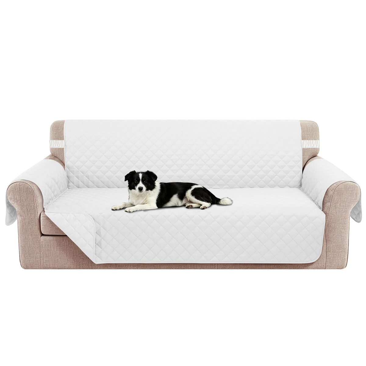 Reversible Sofa Cover for 3 Cushion, Chocolate/Beige