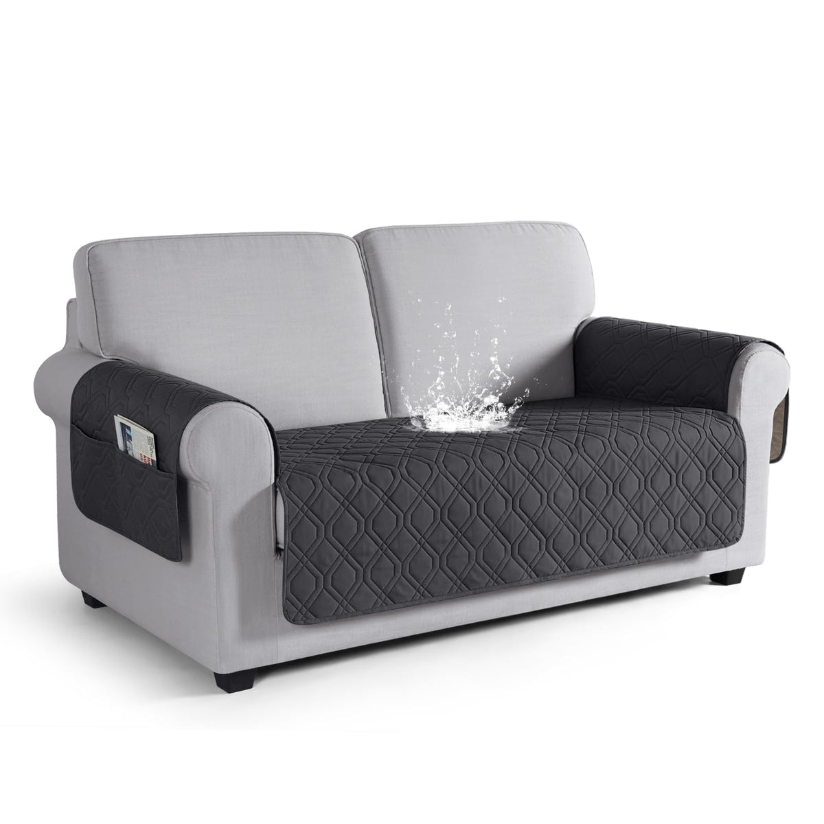 VANSOFY Waterproof Couch Cover for Pets, Dark Gray, 67.3"