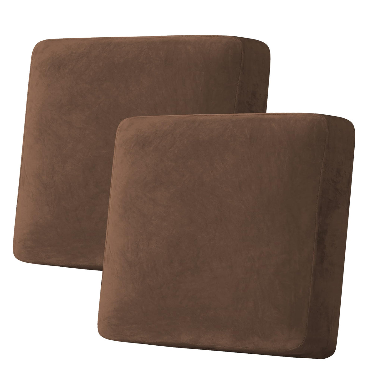 H.VERSAILTEX Velvet Stretch Couch Cushion Cover Plush Cushion Slipcover for Chair Loveseat Sofa Cushion Furniture Protector Seat Cushion Sofa Cover (3 Piece Sofa Cushion Covers, Ivory)