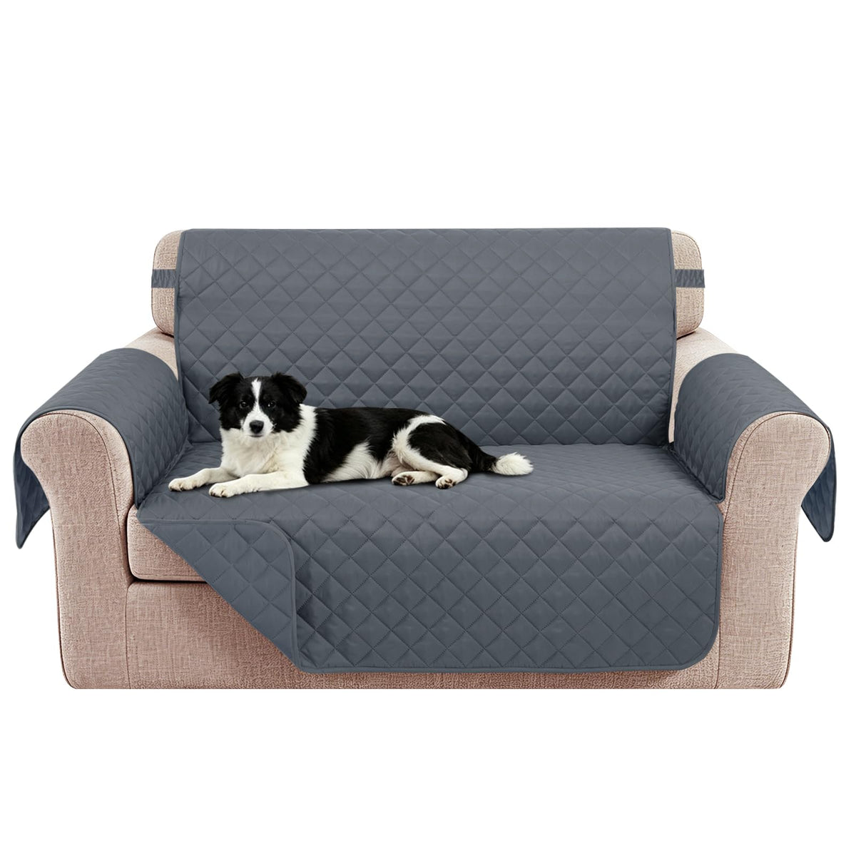 Reversible Sofa Cover for 3 Cushion, Chocolate/Beige